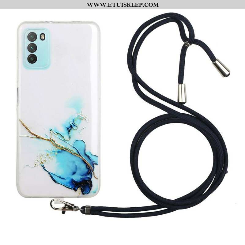 Etui do Poco M3 Pro 5G ze Sznurkiem Z Marmurowym Sznurkiem